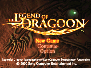 Legend of Dragoon title screen for Playstation